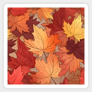 Autumn Leaves Pattern 21 Sticker